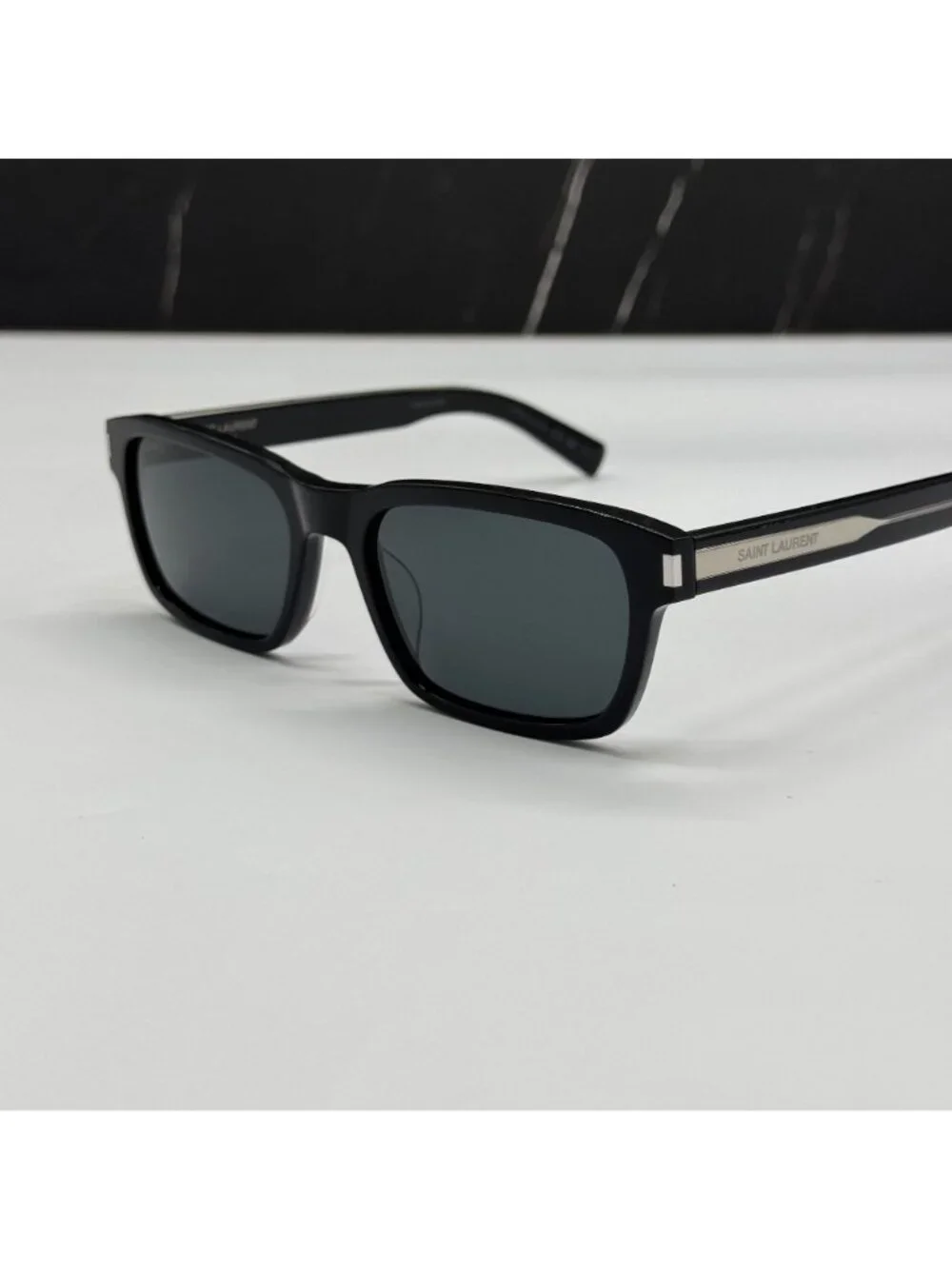 Saint Laurent SL662 001 Square Black Gray Sunglasses